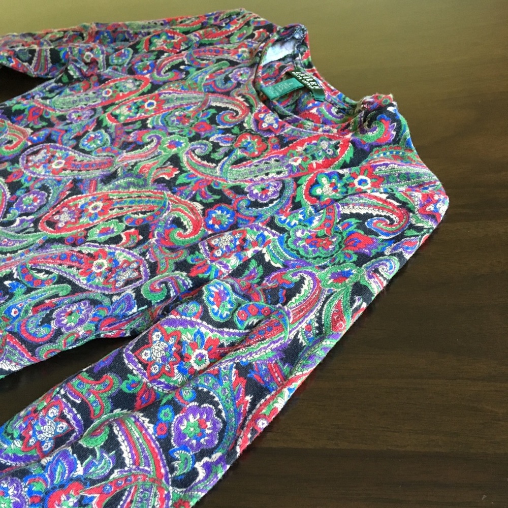 Long sleeve Ralph Lauren print shirt.